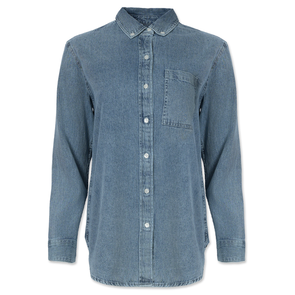 Distressed Denim Oversized Shirt